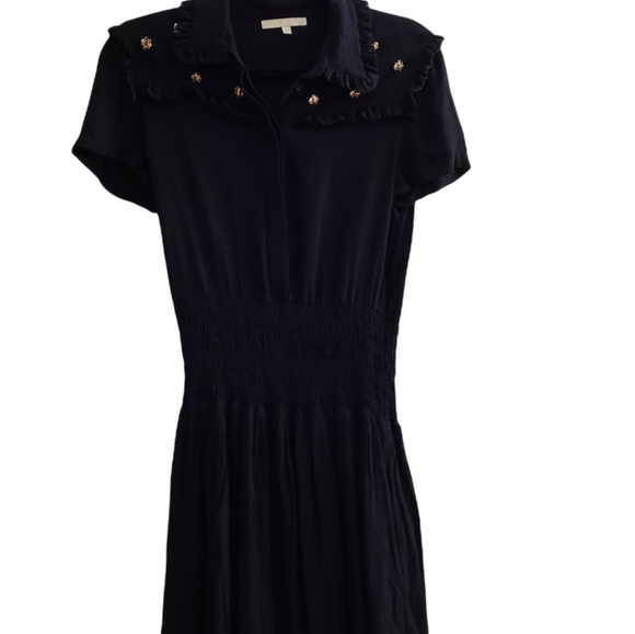 Maje Ravanna Bee Embellished Crepe Dress in Black - Picture 4 of 10